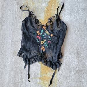 Lace Panel Plus Size Bustier Sz 42, 44
